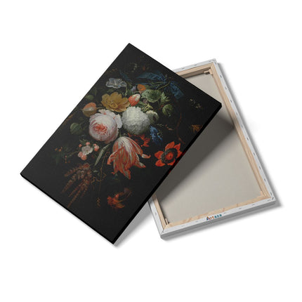 Canvas schilderij details Een Hangend Boeket - Abraham Mignon
