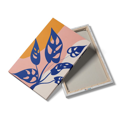 Canvas schilderij details Blauwe Plant - Abstract