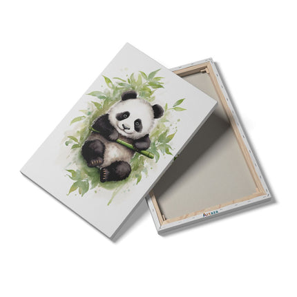 Canvas schilderij details Baby Panda op Olieverf
