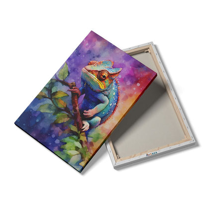 Canvas schilderij details Kleurrijke Kameleon