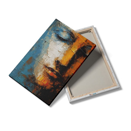 Canvas schilderij details Vrouw met Ogen Dicht