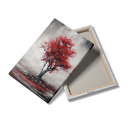 Canvas schilderij details Rode Boom