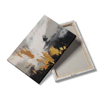 Canvas schilderij details Abstract Wit Zwart met Goud