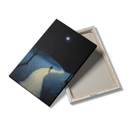 Canvas schilderij details Het Donkere Pad bij Volle Maan