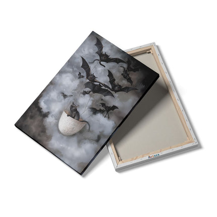 Canvas schilderij details Vliegende Vleermuizen in een Mand