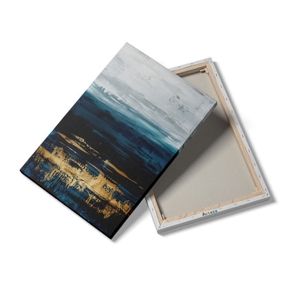 Canvas schilderij details Abstract Kunstwerk van Blauw en Goud