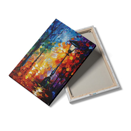 Canvas schilderij details Kunstwerk van een Straatlantaarn in de Regen