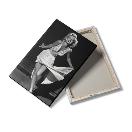 Canvas schilderij details Marilyn Monroe in een Witte Jurk