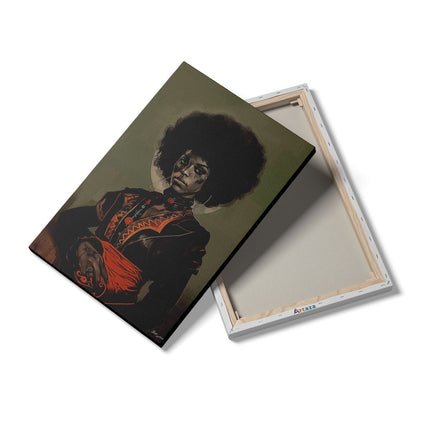 Canvas schilderij details Zwarte Vrouw met een Afro