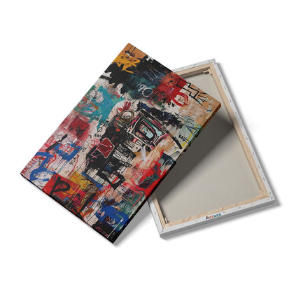 Canvas schilderij details Kunstwerk met veel Graffiti Erop