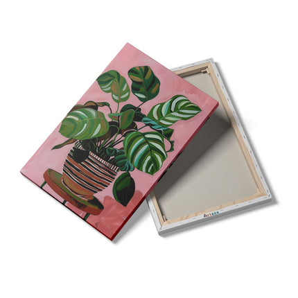 Canvas schilderij details Kunstwerk van een Plant op een Tafel