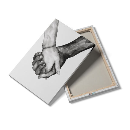 Canvas schilderij details Twee Mensen Hand in Hand
