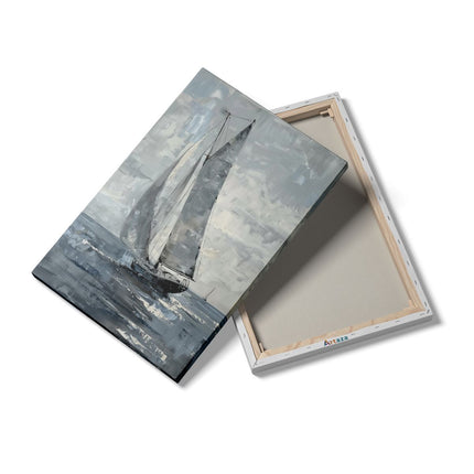 Canvas schilderij details Kunstwerk van een Zeilboot in de Oceaan