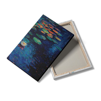 Canvas schilderij details Kunstwerk van Waterlelies in een Vijver