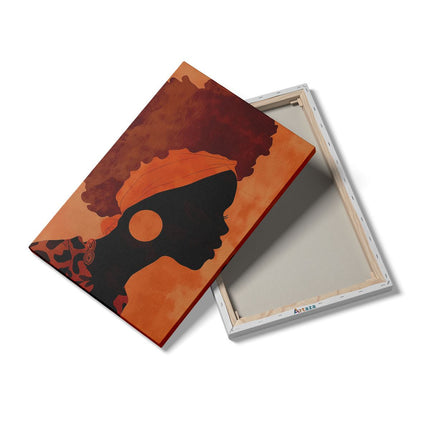 Canvas schilderij details Silhouet van een Vrouw met een Afro