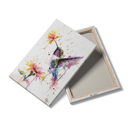 Canvas schilderij details Aquarelkunstwerk van een Kolibrie