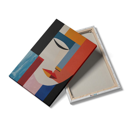 Canvas schilderij details Vrouwengezicht met Verschillende Kleuren