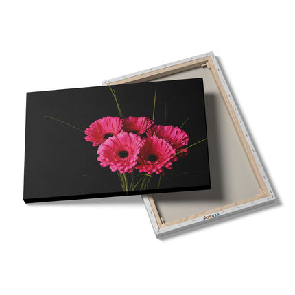 Canvas schilderij details Roze Gerbera Bloemen