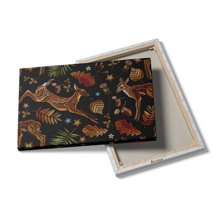 Canvas schilderij details Herfst Achtergrond Met Herten - Abstract