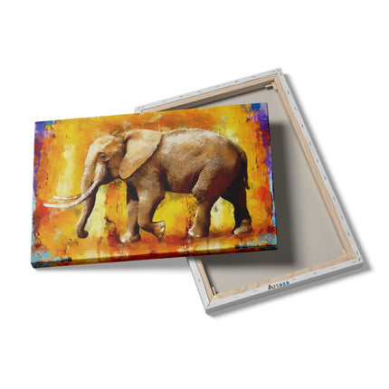 Canvas schilderij details Geschilderde Olifant Olieverf - Abstract