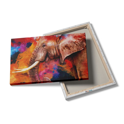 Canvas schilderij details Kleurrijke Olifant - Abstract