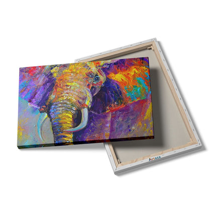 Canvas schilderij details Olifant Van Olieverf - Kleur - Abstract