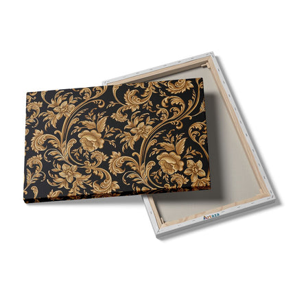 Canvas schilderij details Decoratieve Gouden Bloemen Achtergrond
