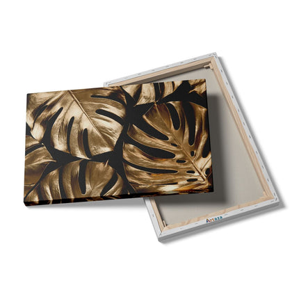 Canvas schilderij details Gouden Bladeren