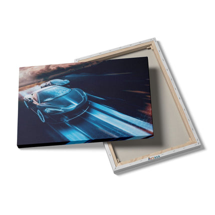 Canvas schilderij details Twee Raceauto's - Abstract