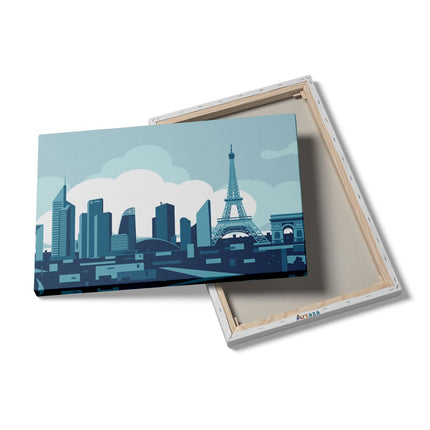 Canvas schilderij details Skyline Van Parijs - Abstract