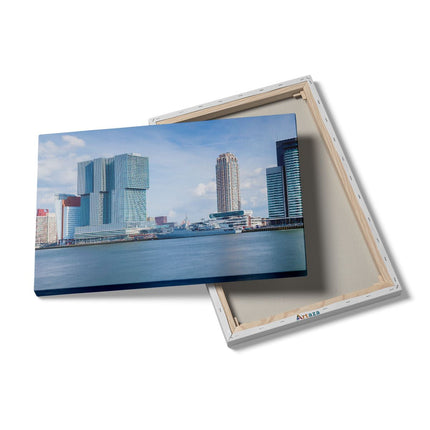 Canvas schilderij details Rotterdamse Skyline Aan Het Water