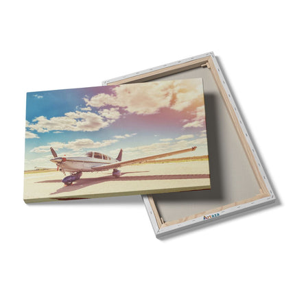 Canvas schilderij details Gelande Vliegtuig Op De Luchthaven