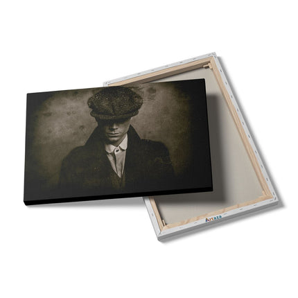 Canvas schilderij details Engelse Gangster Uit Jaren 1920 - Zwart Wit