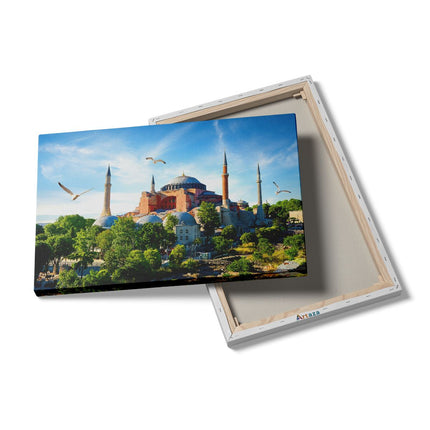 Canvas schilderij details Hagia Sophia Moskee In Istanbul
