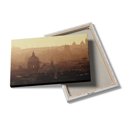 Canvas schilderij details Rome Stad bij Zonsopgang