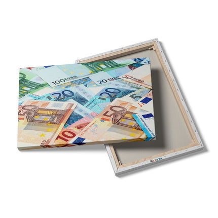 Canvas schilderij details Euro Geld Biljetten - Briefjes