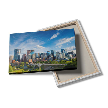 Canvas schilderij details Skyline Calgary Stad in Canada