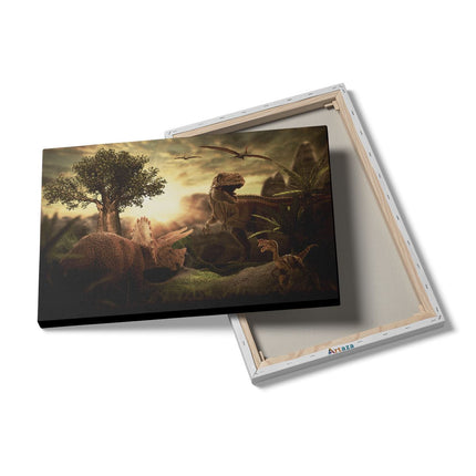 Canvas schilderij details Dinosauriërs in de Natuur - Dino's 