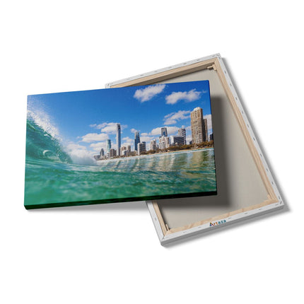 Canvas schilderij details Golf aan de Gold Coast 