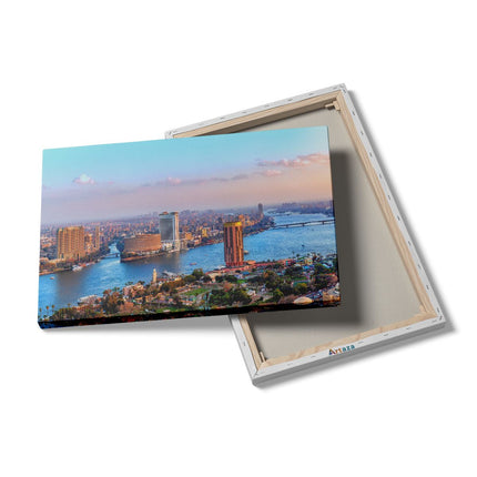 Canvas schilderij details De Nijl Rivier in Cairo, Egypte