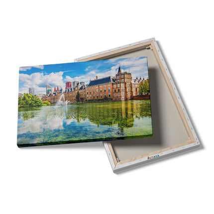 Canvas schilderij details Binnenhof met het Hofvijver in Den Haag