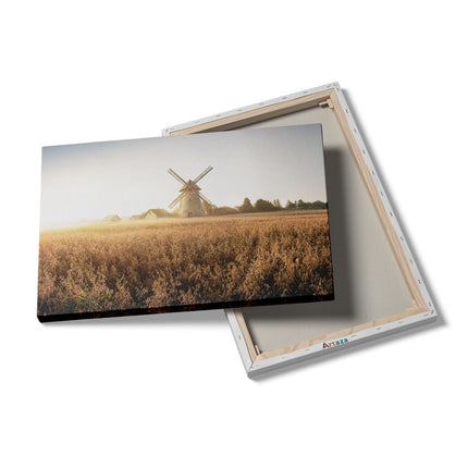 Canvas schilderij details Windmolen in het Veld