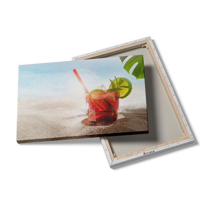 Canvas schilderij details Cocktail Mix Drankje op het Strand 