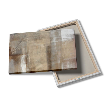 Canvas schilderij details Abstracte Kunst Bruin met Beige