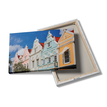 Canvas schilderij details Aruba Kleurrijke Huisjes - Nederlandse Antillen