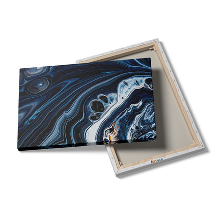 Canvas schilderij details Abstracte Kunst - Blauwe Verf