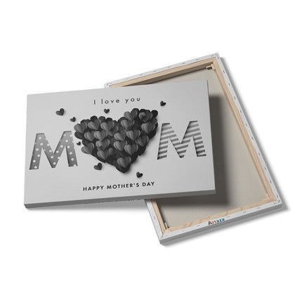 Canvas schilderij details I love you mom - Moedersdag - Mama - Zwart Wit