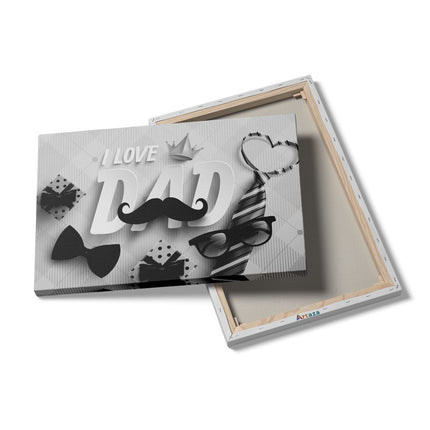 Canvas schilderij details I love Dad - Vaderdag - Papa - Zwart Wit