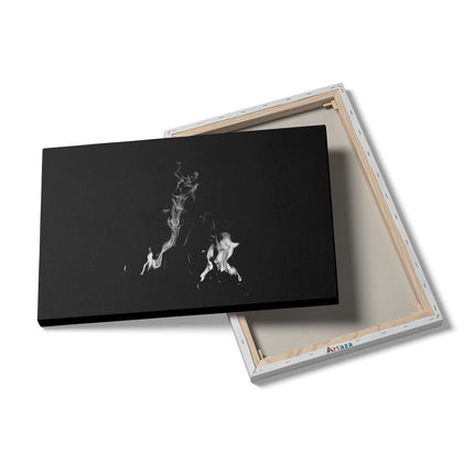 Canvas schilderij details Open Haard in het Donker - Zwart Wit