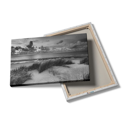 Canvas schilderij details Strand en Duinen - Zwart Wit